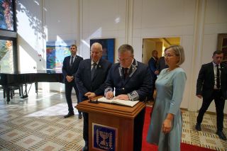 Посол Беларуси Евгений Воробьев вручил верительные грамоты президенту Израиля Реувену Ривлину, фото Израиль в лицах